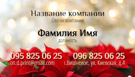 Шаблон визитки