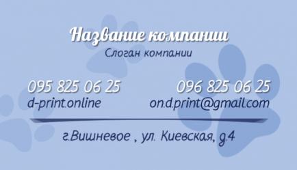 Шаблон визитки