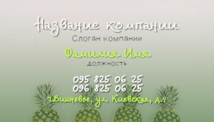 Шаблон визитки
